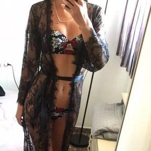 Black Boho Beach Dress Bikini Cover-up/Sarong swim cover up Resort Robe